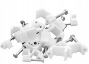 100 szt. Uchwyt Kablowy Płaski do Przewodów Płaskich FLOP FP5 5 mm Biały