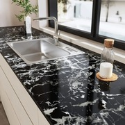 Samoprzylepna tapeta marmurowa wodoodporna połysk czarny srebrny  60x 500