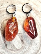 Kolczyki z Naturalnym Bursztynem Bałtyckim. Boho