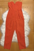 Pomarańczowy kombinezon damski z długimi nogawkami bez ramiączek XS