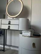 LED Lights toaletka biurko do makijażu, drewniana komoda kosmetyczna 