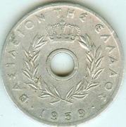GRECJA 10 LEPTA 1959 Al śr.22,0 mm - śliczny stan !!!
