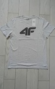 Nowy! Oryginalny 4F T-shirt M jasno szary duże logo