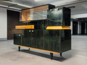 DESIGN PRL – Kredens Bufet lata 60. | Brzoza Płomienista i Orzech | UNIKAT