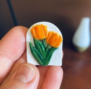 Ręcznie wykonany magnes do igieł- needle minder, rękodzieło, haft