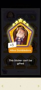 Karta złota Monopoly Go naklejka Albus Dumbledore