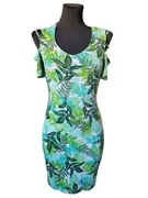 Zielona sukienka w liście 34,XS BonPrix BPC Bodyflirt