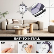 Duży cichy zegar ścienny nowoczesny bez tykania dekoracyjny do salonu