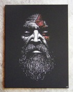 Kratos God of War Oryginalny obraz ręcznie grawerowany... Staloryt