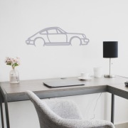 Dekoracja 3D - kontur/obrys Porsche 964 srebrny