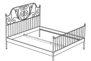 IKEA LEIRVIK Rama łóżka z belką, 160x200 cm, biały