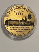 Kraków. Wizyta Franciszka . Fi 32 mm. Mosiądz. Gyges