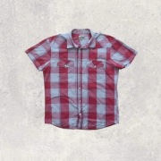 Wrangler 1947 vintage koszula na krótki rękaw na balu czerwona L