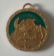 Shrek unikatowy złoty medalion amulet Shrek i Osioł