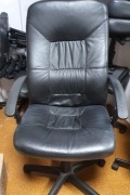 Fotel biurowy obrotowy czarny eko skóra - dostępne kilka sztuk