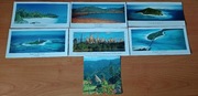 7 pocztówek Nowa Kaledonia panoramiczne 21x10,5 cm