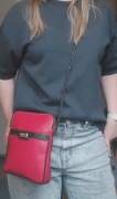 Osprey London czerwona torebka listonoszka crossbody skóra naturalna okazja