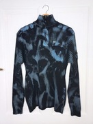 Unikatowy czarny sweter z golfem 100% bawełna naszywki smoke dye