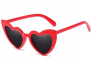 OKULARY SERCA DAMSKIE PRZECIWSŁONECZNE CZERWONE SERDUSZKA