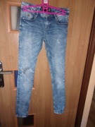 Jeansy damskie dziewczęce CROPP 34 / XS - slim