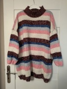 Sweter kolorowe paski 56 58