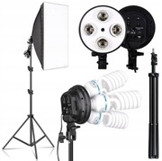 Lampa Fotograficzna Softbox 50/70cm Statyw 250cm 4x Żarówka 85W
