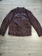  Bordowa damska kurtka skórzana 