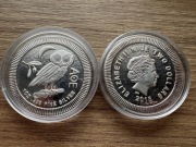 Niue, 1 oz uncja srebra Ateńska Sowa 2018 Mennicza Kapsel