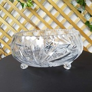 DUŻA 24/12cm misa owocarka PRL szkło kryształowe ręcznie szlifowane