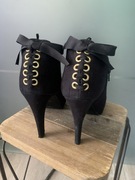 Buty botki H&M na obcasie, zamsz welur rozmiar 37 outlet