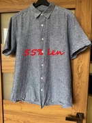 Koszula męska, z krótkim rękawem 55% len, Primark L