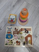 Zestaw zabawek drewnianych układanki