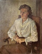 Portret kobiety, olejny na płótnie.