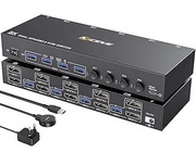 Przełącznik KVM KCEVE 8K DP 4 komputery 2 monitory USB 3.0 8K@30Hz 4K@144Hz