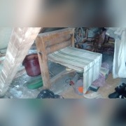 Magiel drewniany z żeliwną przekładnią