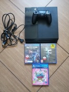 Konsola PlayStation 4, pad, gry, kable 