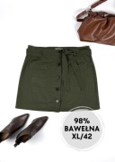 Spódniczka z paskiem Oasis khaki XL 42 capsule utility plus size bawełna