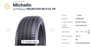 Opony Michelin E Primacy 195/60 R18  na gwarancji 12 m-cy