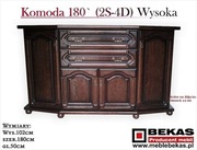 Komoda 180` Wysoka ( 2S-4D) Orzech Włoski Wenge Bekas Producent Mebli