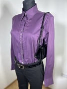 Koszula damska fioletowa L 40 eterna satynowa do pracy casual elegancka