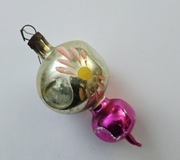 Bombka szklana wisior retro ozdoby choinkowe prl vintage kształtki