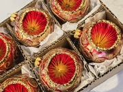 Bombki choinkowe szklane okragłe  reflektory ozdoby na choinkę retro wzór