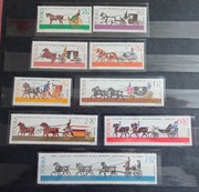 Znaczki Fi 1495 - 1503 stan** Dawne pojazdy konne z 1965r.