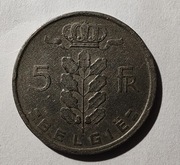Belgia 5 franków, 1949 r. Napis „BELGIË”  (S80)