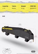 Torba rowerowa na ramę Rhinowalk BHD0015 2,1l Super Jakość 