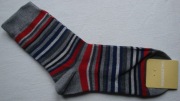 CALZEDONIA szare skarpetki w paski granatowe czerwone 37-39 USEX