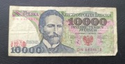 Stary banknot Polska 10 000 zł 1988 rok PRL 
