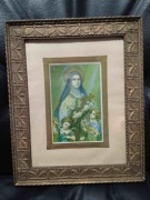 Św. Teresa - obraz w ramie za szkłem. - pocz. XX w.
