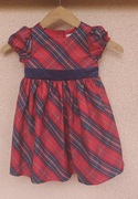 sukienka z kokardą w kratkę 98 2-3 lata kids czerwona święta Mikołaj 
