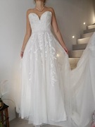 Suknia ślubna z welonem damska L